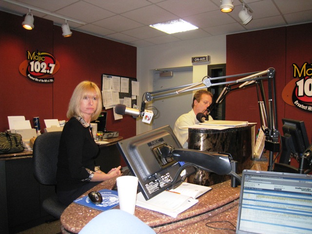 in the Majic 102.7 studio